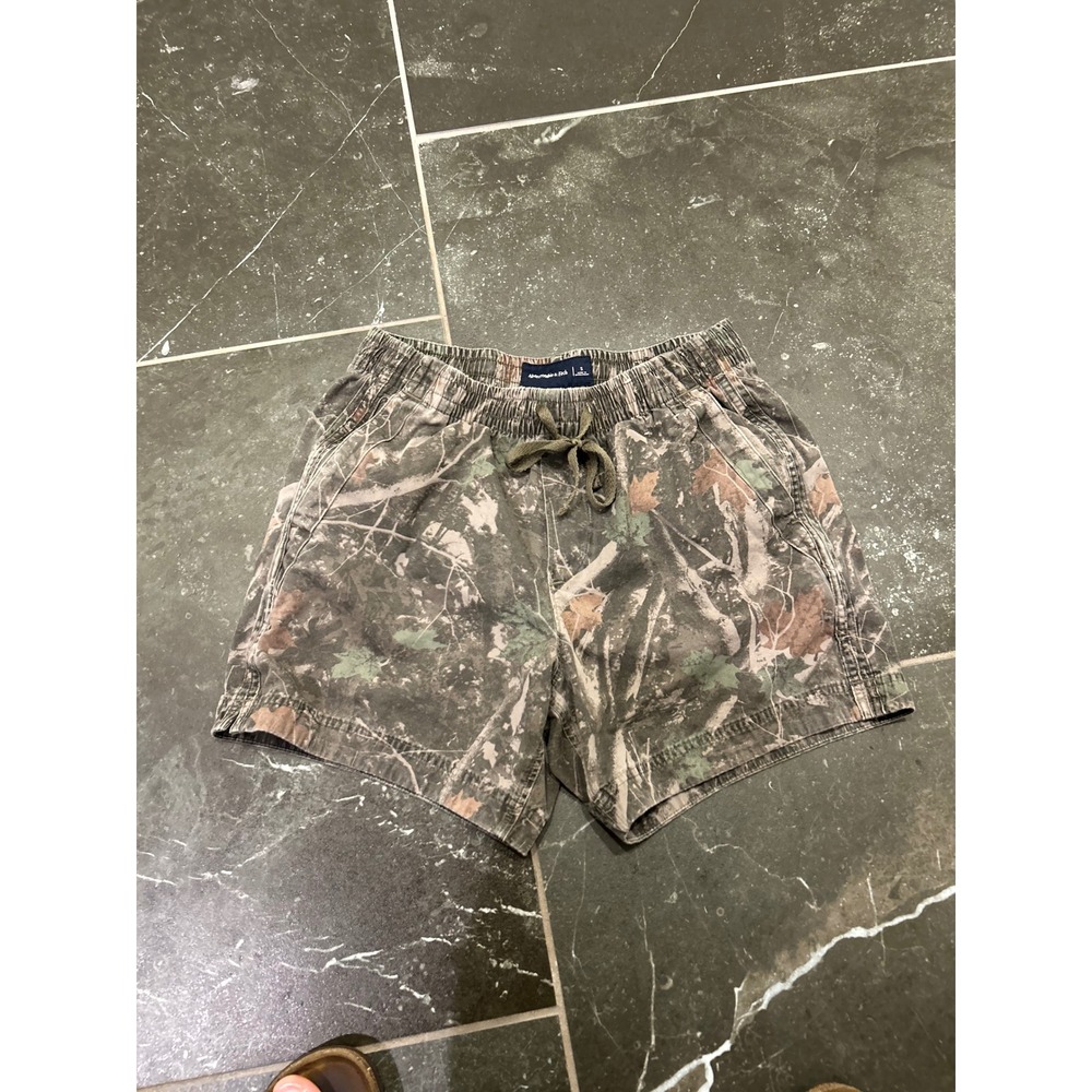 Abercrombie & Fitch Mens Camo Pull On Shorts Small Woodland Camouflage Gorpcore